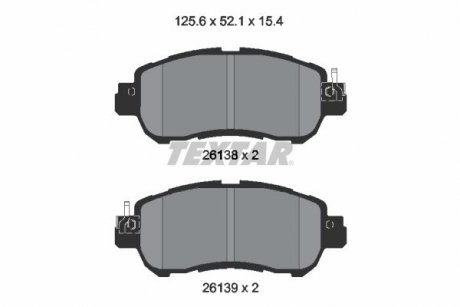 Колодки гальмівні (передні) Mazda 2 1.5 14- (з датчиком) TEXTAR 2613801 (фото 1)