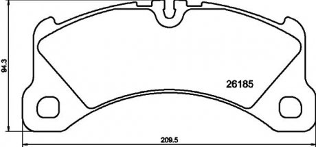 Колодки гальмівні (передние) Porsche Macan 14-18 (R18) (Brembo) TEXTAR 2618501 (фото 1)