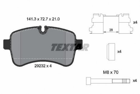 Колодки гальмівні (задние) Iveco Daily IV-VI 06- (Brembo) Q+ TEXTAR 2923201 (фото 1)