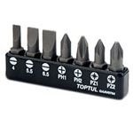 Набір біт 1/4" 7од. (SL: 4*0.5, 5.5*1, 6.5*1.2; PH1, PH2; PZ1, PZ2) Toptul GAAV0704 (фото 1)