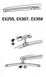 Щетка стеклоочистителя каркасная задняя 300mm (12\\) ExactFit Rear BMW 1, X1, Audi A1 (EX307B) Trico EX307 (фото 1)