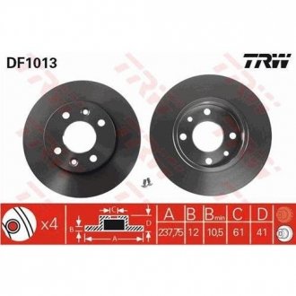 Тормозной диск TRW DF1013 (фото 1)