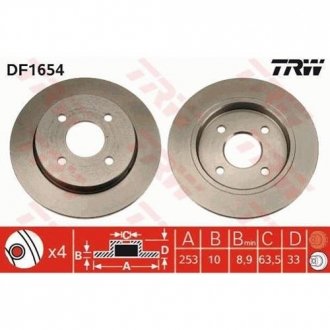 Тормозной диск TRW DF1654 (фото 1)