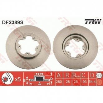 Тормозной диск TRW DF2389S (фото 1)