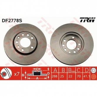 Гальмівний диск TRW DF2778S (фото 1)