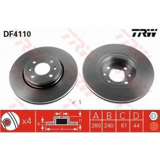 Тормозной диск TRW DF4110 (фото 1)