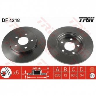 Гальмівний диск TRW DF4218 (фото 1)