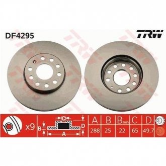 Тормозной диск TRW DF4295 (фото 1)