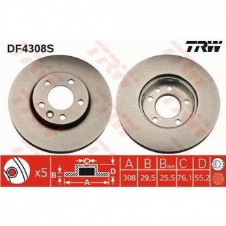 Тормозной диск TRW DF4308S (фото 1)