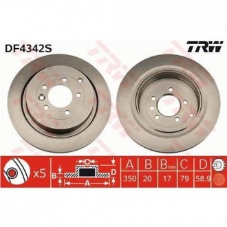 Гальмівний диск TRW DF4342S (фото 1)