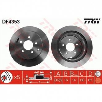 Тормозной диск TRW DF4353 (фото 1)