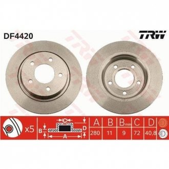 Гальмівний диск TRW DF4420 (фото 1)