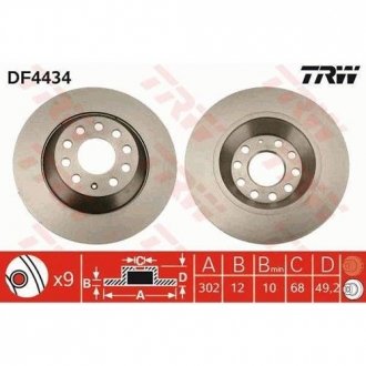 Тормозной диск TRW DF4434 (фото 1)