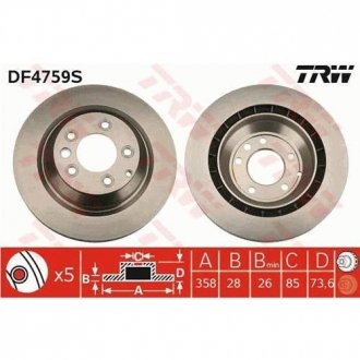 Тормозной диск TRW DF4759S (фото 1)