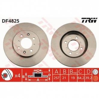 Тормозной диск TRW DF4825 (фото 1)