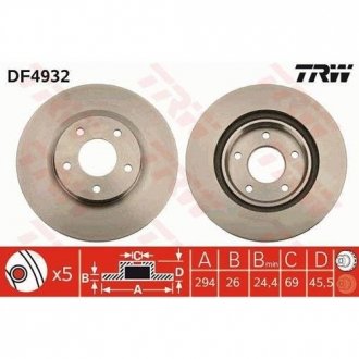 Гальмівний диск TRW DF4932 (фото 1)