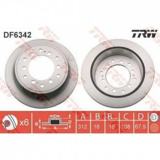 Тормозной диск TRW DF6342 (фото 1)