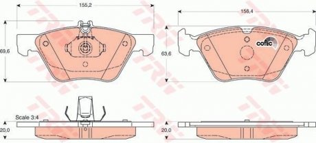 Колодка торм. диск. MB E-CLASS (W210) передн. (пр-во) TRW GDB1215 (фото 1)