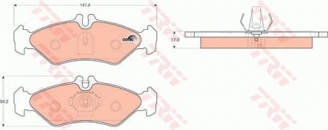 Колодка торм. диск. MB SPRINTER 2-t (901, 902) задн. (пр-во) TRW GDB1262 (фото 1)