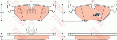 Колодка гальм. диск. BMW 5 (E39) задн. (вир-во) TRW GDB1265 (фото 1)