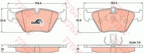 Колодка гальм. диск. BMW 3 (E46), 5 (E39) передн. (вир-во) TRW GDB1404 (фото 1)