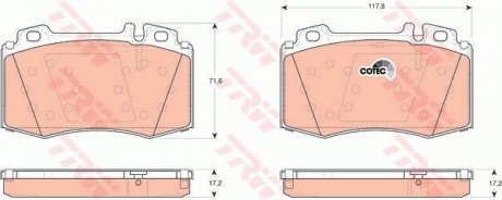 Колодка торм. диск. MB M-CLASS (W163), S-CLASS (W220) передн. (пр-во) TRW GDB1454 (фото 1)