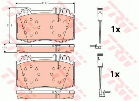 Колодка торм. диск. MB C-CLASS (W203) передн. (пр-во) TRW GDB1543 (фото 1)