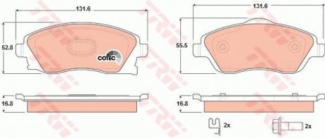 Колодка торм. диск. OPEL CORSA C (F08, F68) передн. (пр-во) TRW GDB1570 (фото 1)