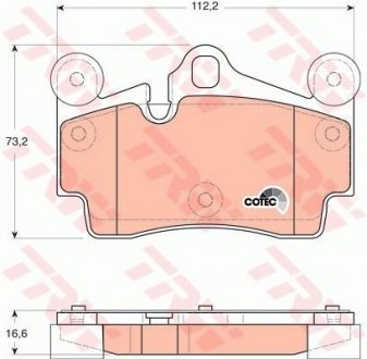 Колодка торм. диск. AUDI Q7, PORSCHE CAYENNE, VW TOUAREG задн. (пр-во) TRW GDB1653 (фото 1)