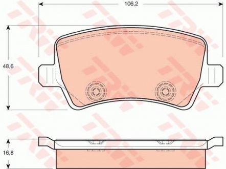 Колодка торм. диск. FORD GALAXY 06-,S-MAX 06-, VOLVO S60,V60 10- задн. (пр-во) TRW GDB1685 (фото 1)