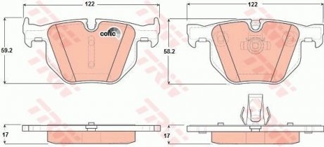 Колодка гальм. диск. BMW 525I задн. (вир-во) TRW GDB1727 (фото 1)