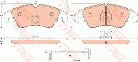 Колодка гальм. диск. AUDI A6 передн. (вир-во) TRW GDB1908 (фото 1)