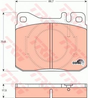 Колодка торм. диск. MB S-CLASS передн. (пр-во) TRW GDB264 (фото 1)