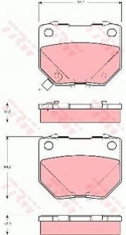 Комплект гальмівних колодок задн, SUBARU IMPREZA 2.0/2.5 12.00-08.13 TRW GDB3308 (фото 1)