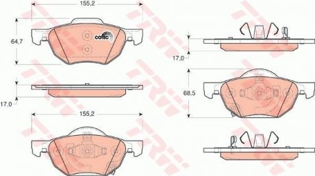 Колодка гальм. диск. HONDA ACCORD передн. (вир-во) TRW GDB3355 (фото 1)