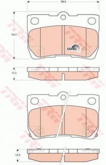 Колодка гальм. диск. LEXUS GS задн. (вир-во) TRW GDB3399 (фото 1)