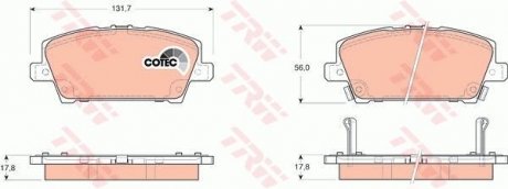 Колодка торм. диск. HONDA CIVIC, передн. (пр-во) TRW GDB3407 (фото 1)