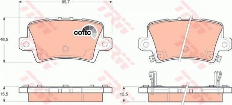 Колодка гальм. диск. HONDA CIVIC задн. (вир-во) TRW GDB3408 (фото 1)