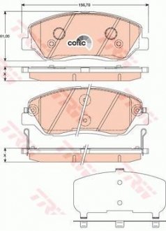 Колодка гальм. диск. HYUNDAI SANTA FE, передн. (вир-во) TRW GDB3418 (фото 1)