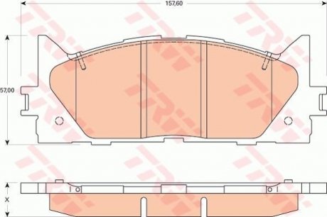 Колодка гальм. диск. TOYOTA CAMRY передн. (вир-во) TRW GDB3429 (фото 1)