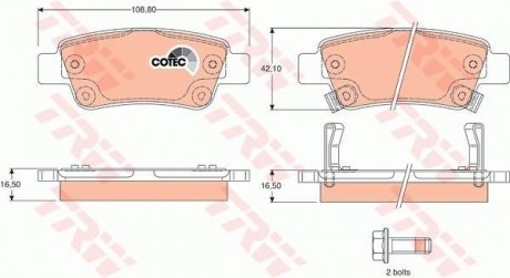 Колодка гальм. диск. HONDA CR-V задн. (вир-во) TRW GDB3446 (фото 1)