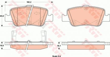 Колодка гальм. диск. TOYOTA AURIS, COROLLA задн. (вир-во) TRW GDB3480 (фото 1)