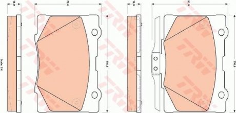 Колодка гальм. диск. HONDA LEGEND передн. (вир-во) TRW GDB3498 (фото 1)