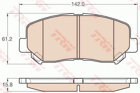 Колодка гальм. диск. MAZDA CX-5 2.0 2.2D 2011 - передн. (вир-во) TRW GDB3562 (фото 1)