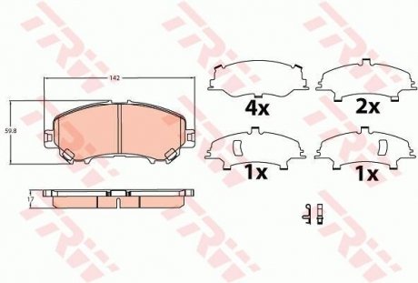 Колодка гальм. диск. Nissan, Renault передн. (вир-во) TRW GDB3622 (фото 1)