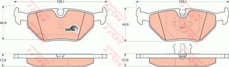 Колодка торм. диск. BMW 3 (E30,E36) задн. (пр-во) TRW GDB917 (фото 1)