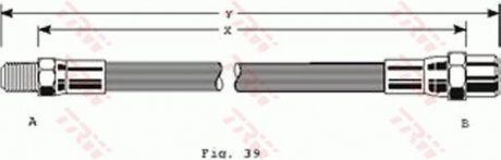 Шланг тормозной AUDI, SEAT, VW передн. (пр-во) TRW PHB113 (фото 1)