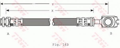 Шланг гальмівний AUDI, SEAT, SKODA, VW передн. (вир-во) TRW PHD349 (фото 1)