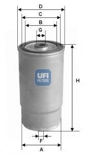 Фильтр топливный HYUNDAI ACCENT III 1.5 CRDi 06- (OE) (пр-во) UFI 24.012.00 (фото 1)