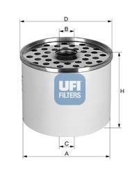 Фильтр топливный FIAT DUCATO 90-, CITROEN JUMPER 94-02 (OE) (пр-во) UFI 24.360.00 (фото 1)